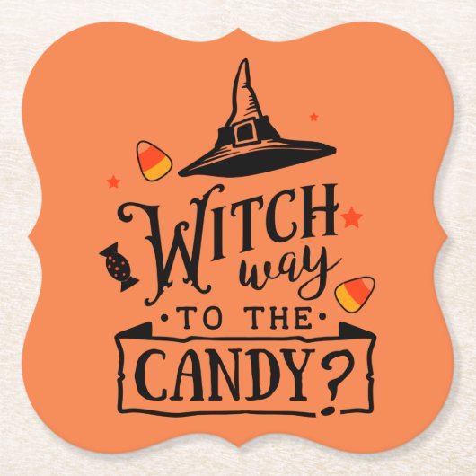 Hexenweg zur Candy Halloween Untersetzer (Vorderseite)