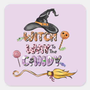 Hexenweg zur Candy Quadratischer Aufkleber