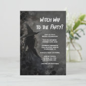 Hexenweg zur Halloween-Einladung im Party Einladung (Stehend Vorderseite)