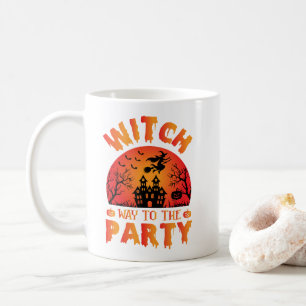 Hexenweg zur Halloween-Party Kaffeetasse