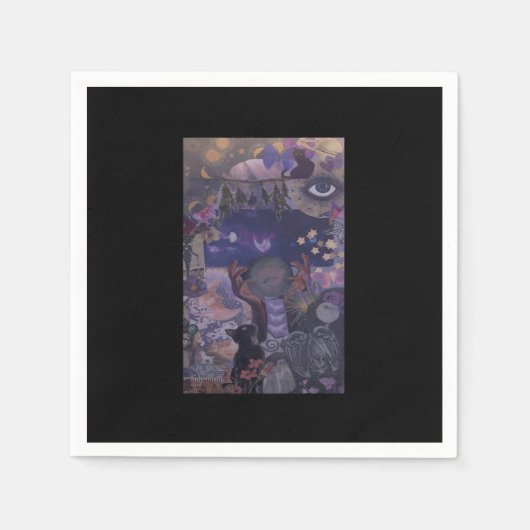 Hexenweih-Ästhetik mit Katzen Serviette (Vorderseite)