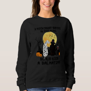 Hexenwein und Dalmatiner-Hundemutter Halloween-Kos Sweatshirt