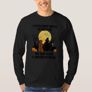 Hexenwein und Labrador Retriever Hundemama Hallowe T-Shirt