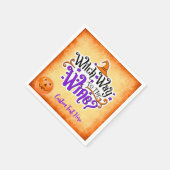 Hexenwein zum sonnigen Halloween Personalisiert Serviette (Ecke)