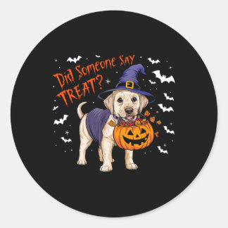 Hexenwelpen Halloween-Leckerei Labrador-Welpe Runder Aufkleber