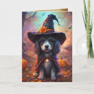 Hexenwelpen - Happy Halloween, Niedlicher Hund Karte