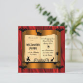 Hexenzauberbuch Halloween Einladung (Stehend Vorderseite)