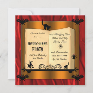 Hexenzauberbuch Halloween Einladung