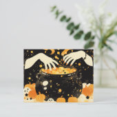 Hexenzauberei im Halloween-Kauldron Postkarte (Stehend Vorderseite)