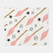 Hexenzauberer-Doodle-Muster Fleecedecke (Vorderseite (Horizontal))