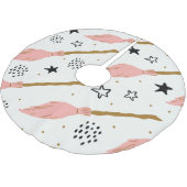Hexenzauberer-Doodle-Muster Polyester Weihnachtsbaumdecke (Schrägansicht)