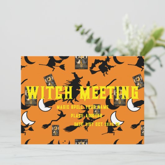 Hexenzauberer Schwarzmeerkatze Einladung (Stehend Vorderseite)