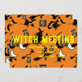 Hexenzauberer Schwarzmeerkatze Einladung (Vorne/Hinten)