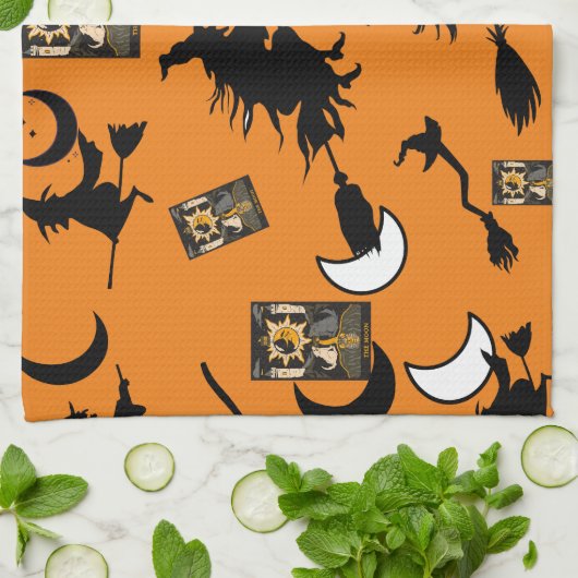 Hexenzauberer Schwarzmeerkatze Geschirrtuch (Gefaltet)