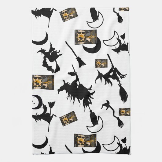 Hexenzauberer Schwarzmeerkatze Geschirrtuch (Vertikal)