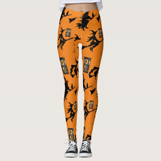 Hexenzauberer Schwarzmeerkatze Leggings (Vorderseite)