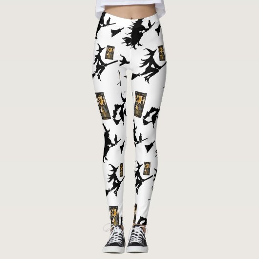 Hexenzauberer Schwarzmeerkatze Leggings (Vorderseite)