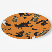 Hexenzauberer Schwarzmeerkatze Pappteller (Schrägansicht)