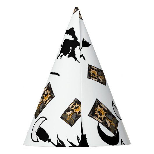 Hexenzauberer Schwarzmeerkatze Partyhütchen (Rückseite)