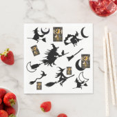 Hexenzauberer Schwarzmeerkatze Serviette (Beispiel)