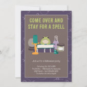 Hexenzauberschuss Halloween Einladung (Vorderseite)