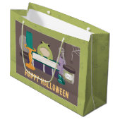 Hexenzauberschuss Halloween Große Geschenktüte (Vorderseite Schrägansicht)