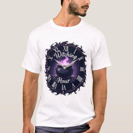 Hexenzeit, verzaubertes Uhrendesign T-Shirt