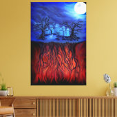 Hexenzeit, zwischen Himmel und Hölle Leinwanddruck (Insitu (Wohnzimmer))