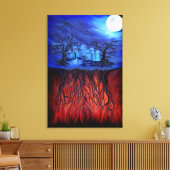 Hexenzeit, zwischen Himmel und Hölle Leinwanddruck (Insitu (Wohnzimmer))