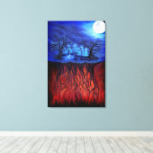 Hexenzeit, zwischen Himmel und Hölle Leinwanddruck (Insitu (Holzboden))