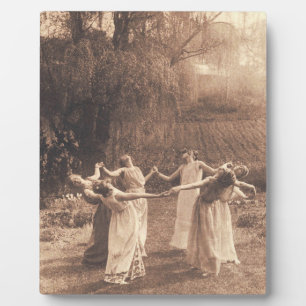 Hexenzirkel Vintage Frauen tanzen Fotoplatte