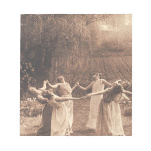 Hexenzirkel Vintage Frauen tanzen Notizblock