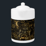 Hexerei<br><div class="desc">Schauen Sie sich diese gotische Hexe- und Hexenkomposition an - goldene Elemente auf schwarzem Hintergrund mit Lotus-Blume.</div>