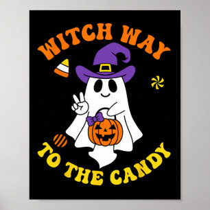 Hexerei auf den Candy Funny Witch Pumpkin Hallow Poster