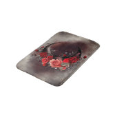 Hexerei | Crescent Moon mit gotischen Rote Rosen Badematte (Schrägansicht)