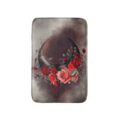Hexerei | Crescent Moon mit gotischen Rote Rosen Badematte (Vorderseite Vertikal)
