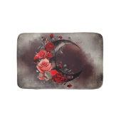 Hexerei | Crescent Moon mit gotischen Rote Rosen Badematte (Vorderseite)