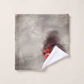 Hexerei | Crescent Moon mit gotischen Rote Rosen Badhandtuch Set (Waschlappen)