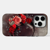 Hexerei | Crescent Moon mit gotischen Rote Rosen Case-Mate iPhone Hülle (Rückseite (Horizontal))