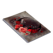 Hexerei | Crescent Moon mit gotischen Rote Rosen Notizblock (Rechte Seite)