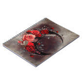 Hexerei | Crescent Moon mit gotischen Rote Rosen Notizblock (Linke Seite)