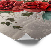 Hexerei | Crescent Moon mit gotischen Rote Rosen Poster (Ecke)