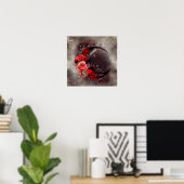Hexerei | Crescent Moon mit gotischen Rote Rosen Poster (Heimbüro)