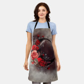 Hexerei | Crescent Moon mit gotischen Rote Rosen Schürze (Getragen)