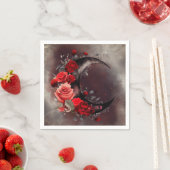 Hexerei | Crescent Moon mit gotischen Rote Rosen Serviette (Beispiel)