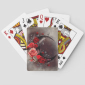 Hexerei | Crescent Moon mit gotischen Rote Rosen Spielkarten (Rückseite)
