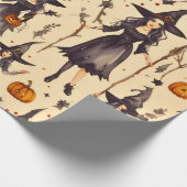 Hexerei Elegance: Vintages gotisches Halloween Geschenkpapier (Ecke)