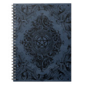 Hexerei Geblüht | Dusty Blue Fantasy Pentagramm Notizblock (Vorderseite)