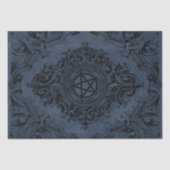 Hexerei Geblüht | Dusty Blue Fantasy Pentagramm Seidenpapier (Vorderseite)