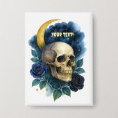 Hexerei Gothic Floral Halloween Creepy Button (Vorderseite)